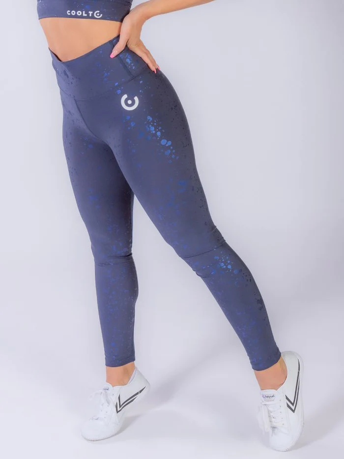 Mallas Night Blue Ocean - Mallas Deportivas Estampado Brillante N.Blue